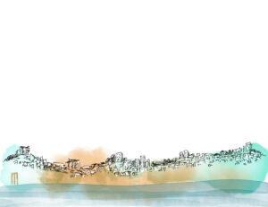 Vue imaginée sur Thessalonique, illustration numérique